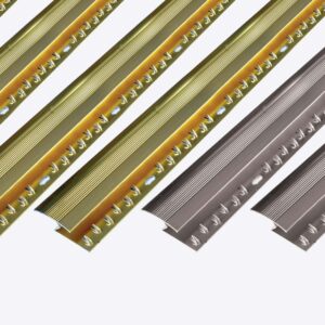 "9mm Z Section" for a neat join where laminated smooth flooring meets carpet. Lightly tap on top of the strip with a rubber mallet after fitting for a snug fit to edges of floor coverings.
