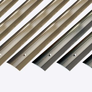"Cover Strip" covers and protects on a wide range of floor coverings. Pleated and fluted; fixings included. Available in Silver and Gold.